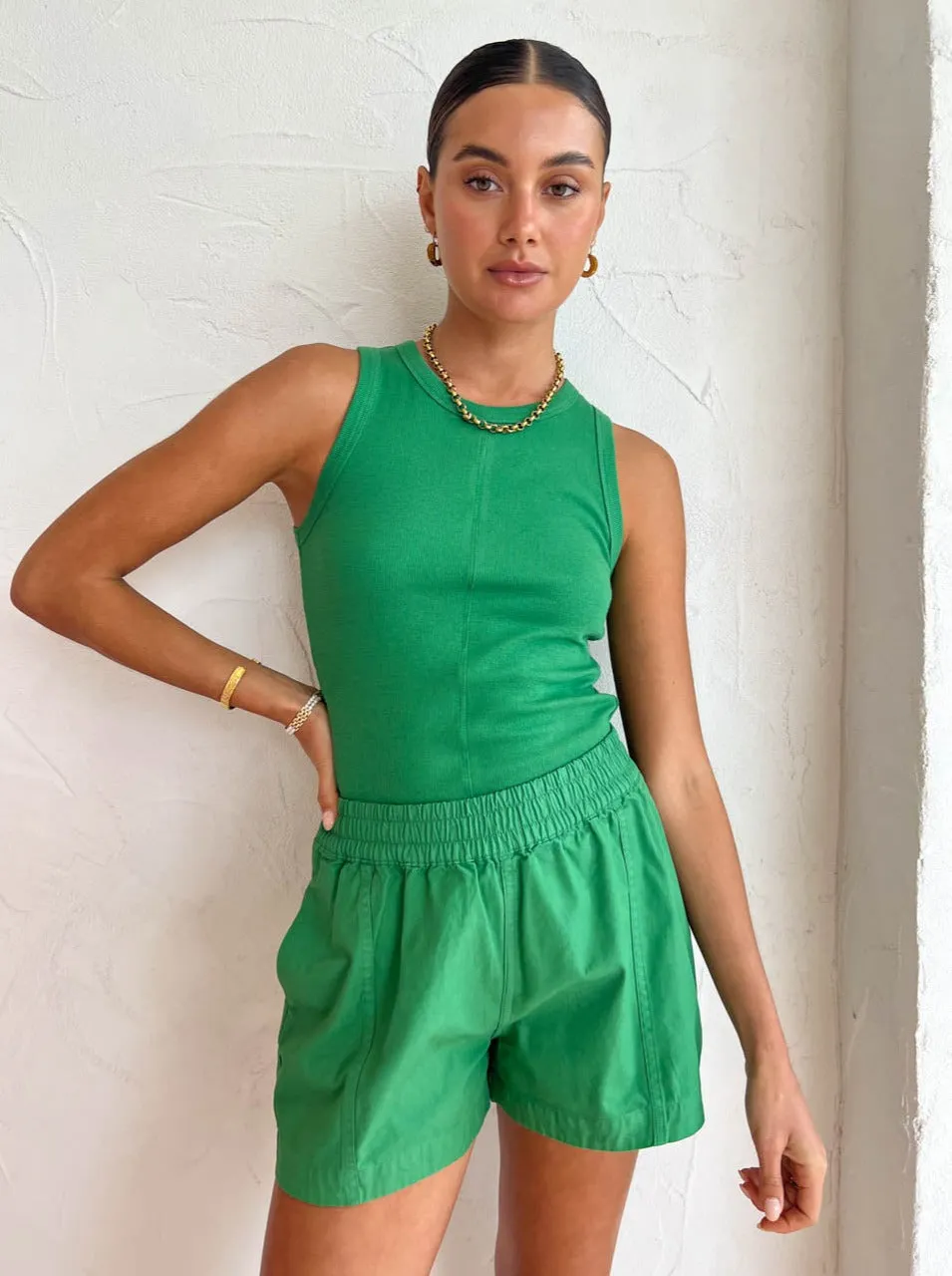 Assembly Label Maia Twill Short in Bermuda Green