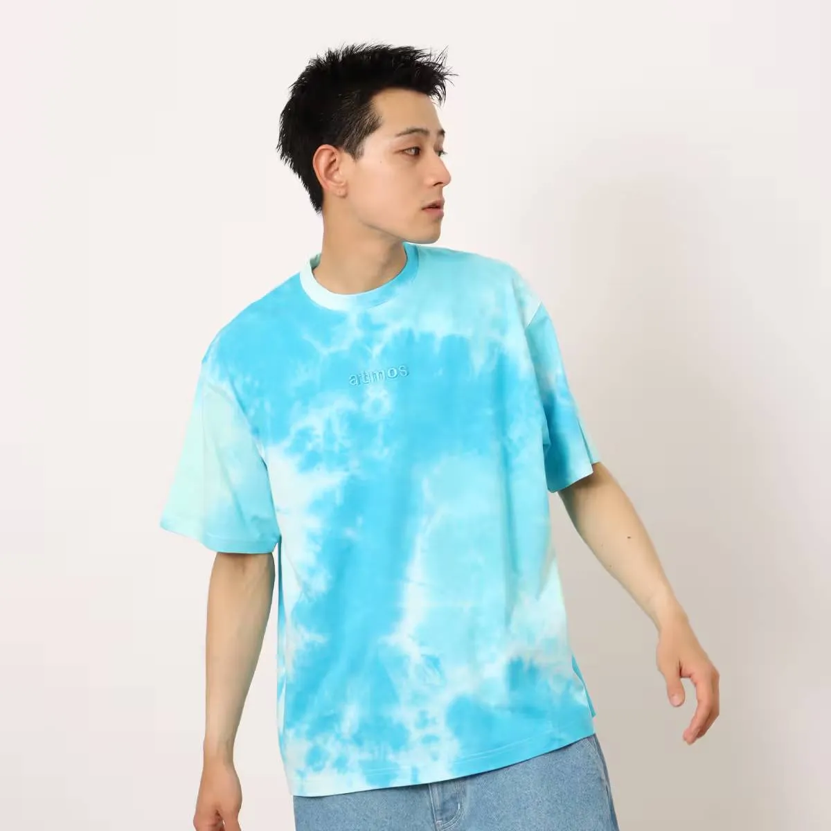 ATMOS EMBROIDERY CLASSIC LOGO TIE-DYE T-SHIRT