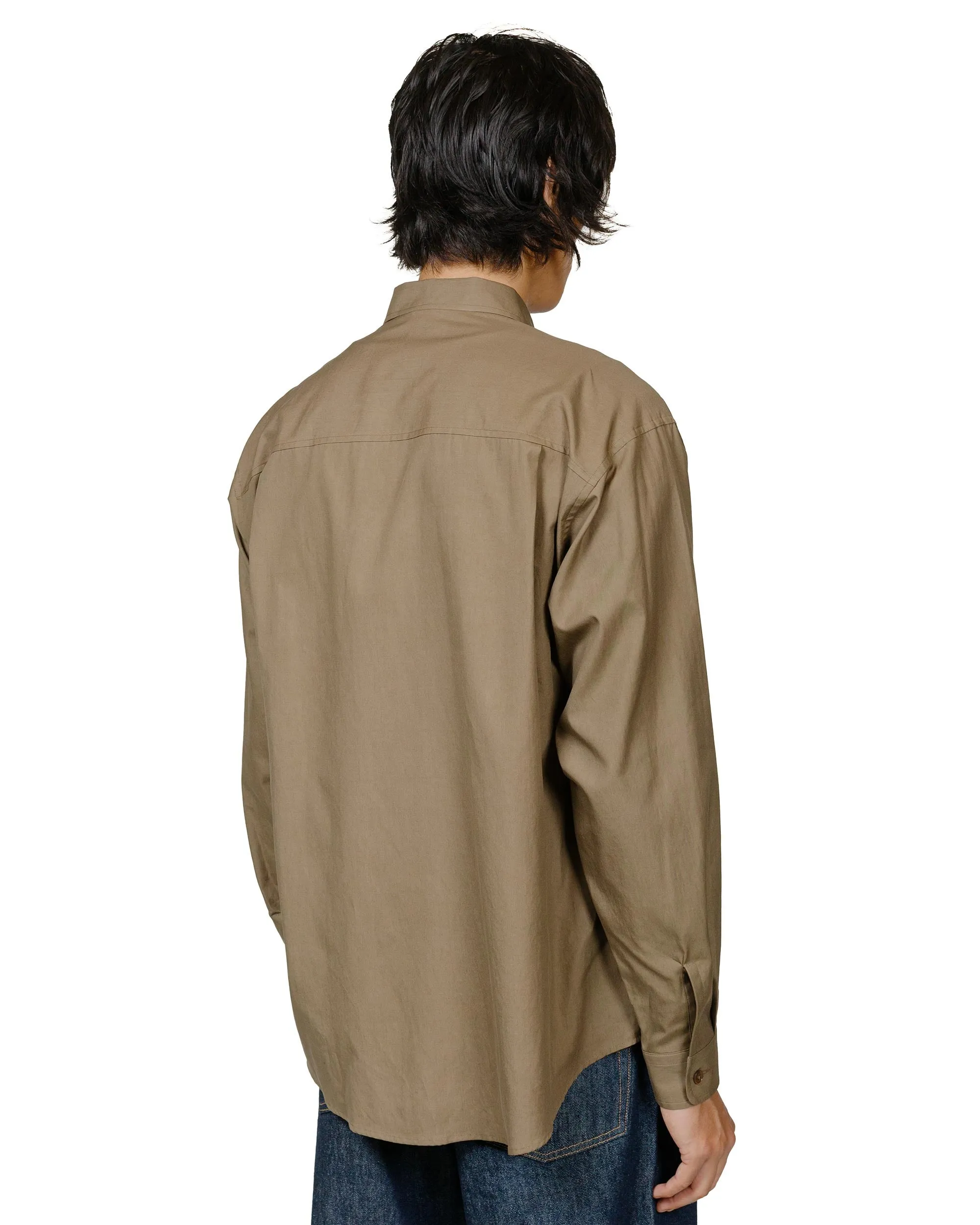 Auralee Washed Finx Twill Big Shirt Brown