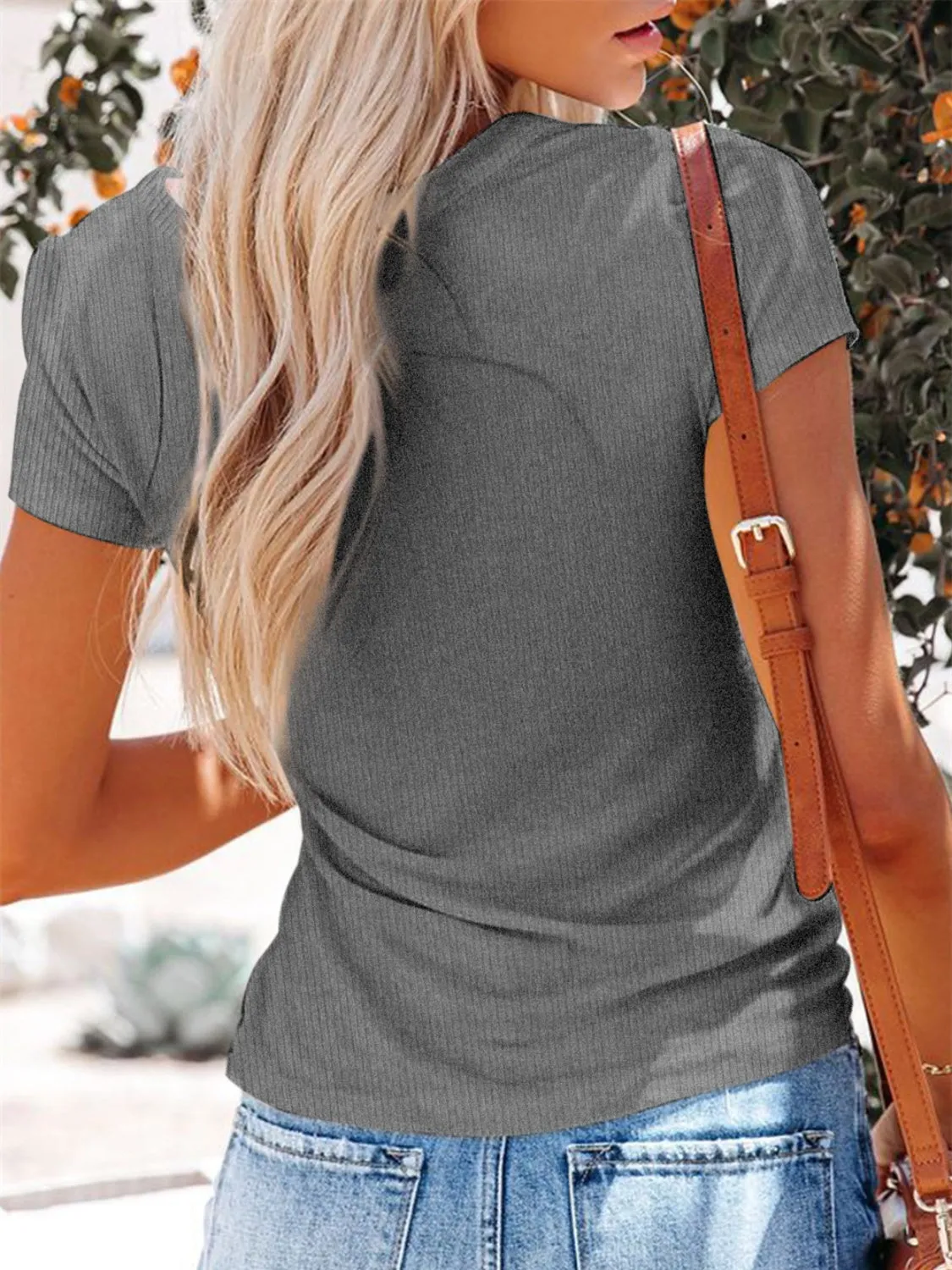 Baily Basic V-Neck Short Sleeve T-Shirt - Ships 7/18