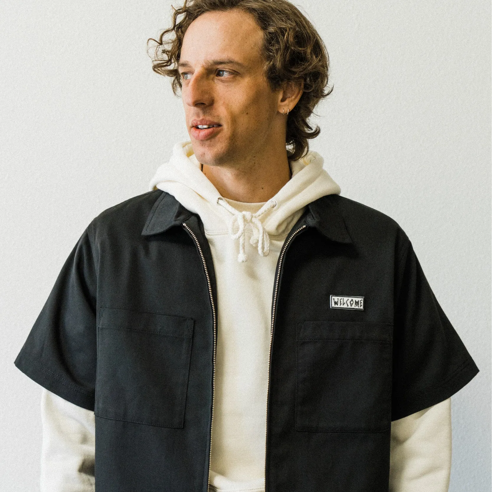 Bapholit Zip Work Shirt - Black