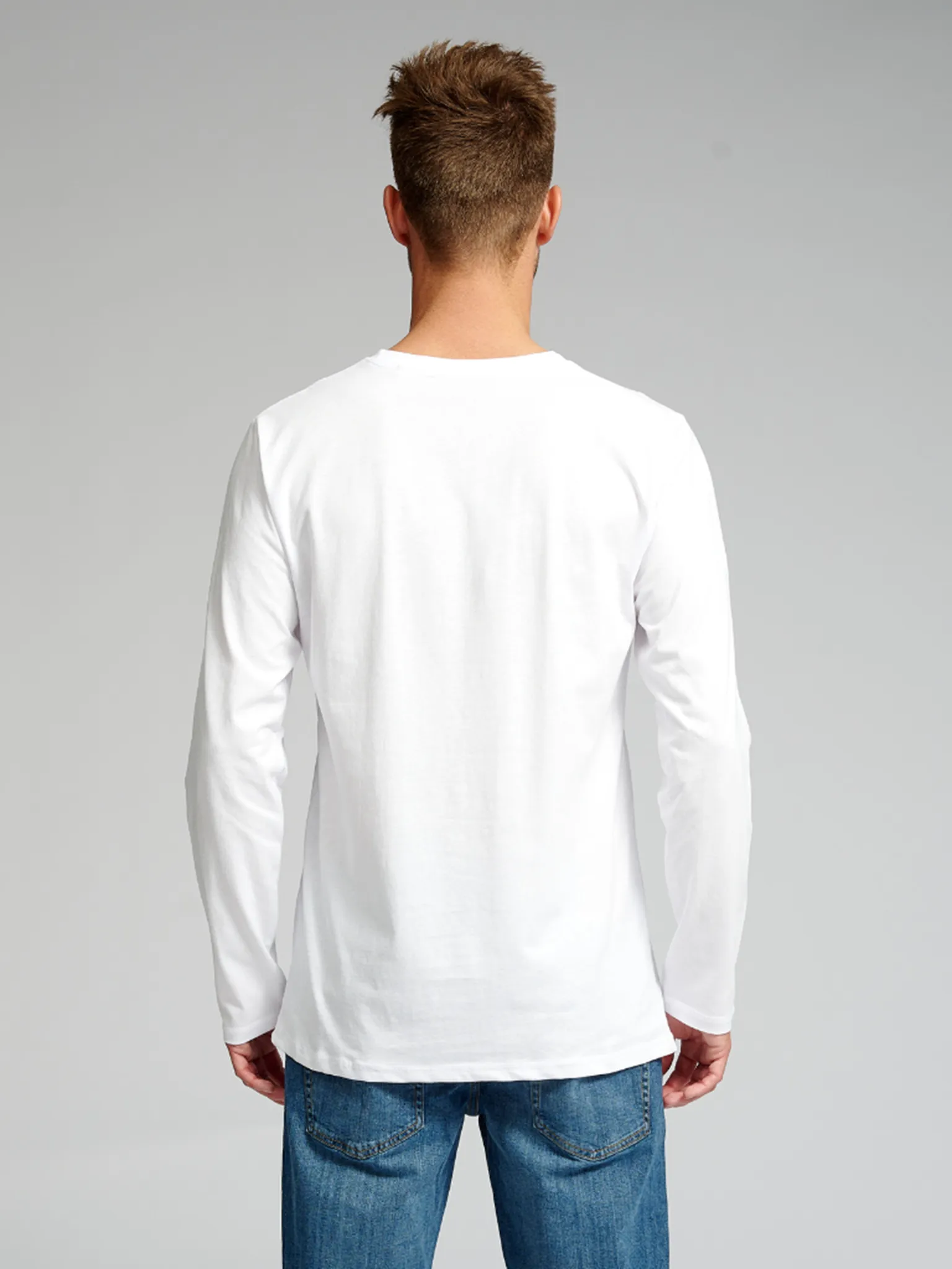 Basic Langærmet T-shirt - Hvid