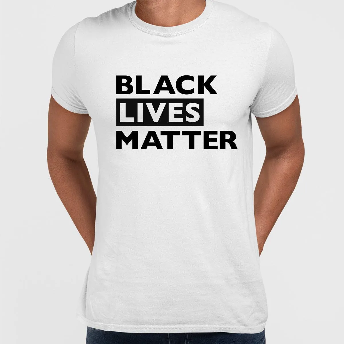 Black Lives Matter Typographygraphy Black, White & Grey T-Shirt
