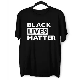 Black Lives Matter Typographygraphy Black, White & Grey T-Shirt