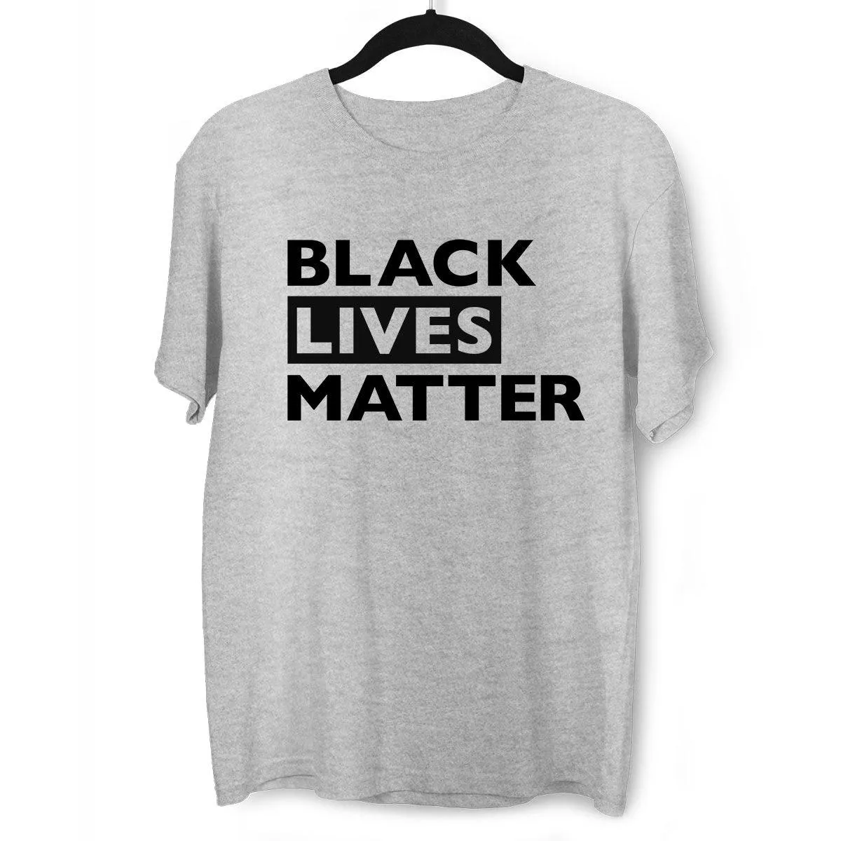 Black Lives Matter Typographygraphy Black, White & Grey T-Shirt