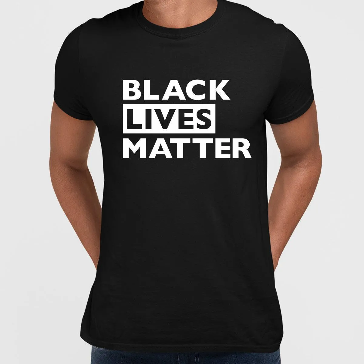 Black Lives Matter Typographygraphy Black, White & Grey T-Shirt