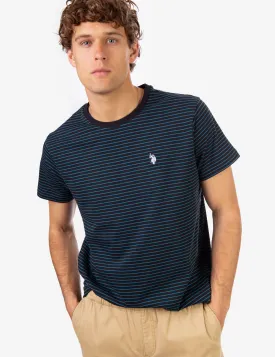 BLACK MALLET STRIPE CREW NECK T-SHIRT
