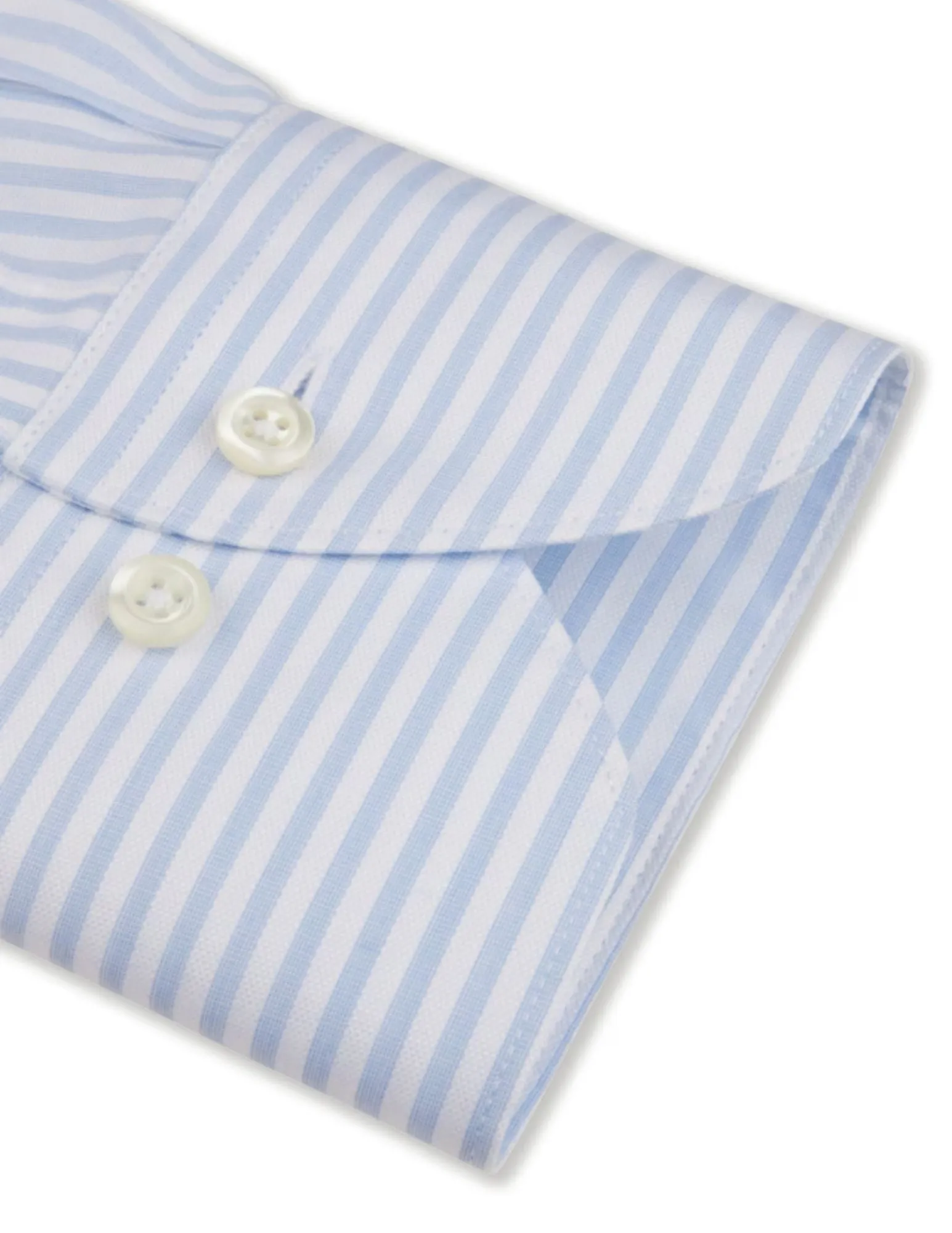 Blue Striped Twill Shirt | Fitted Body