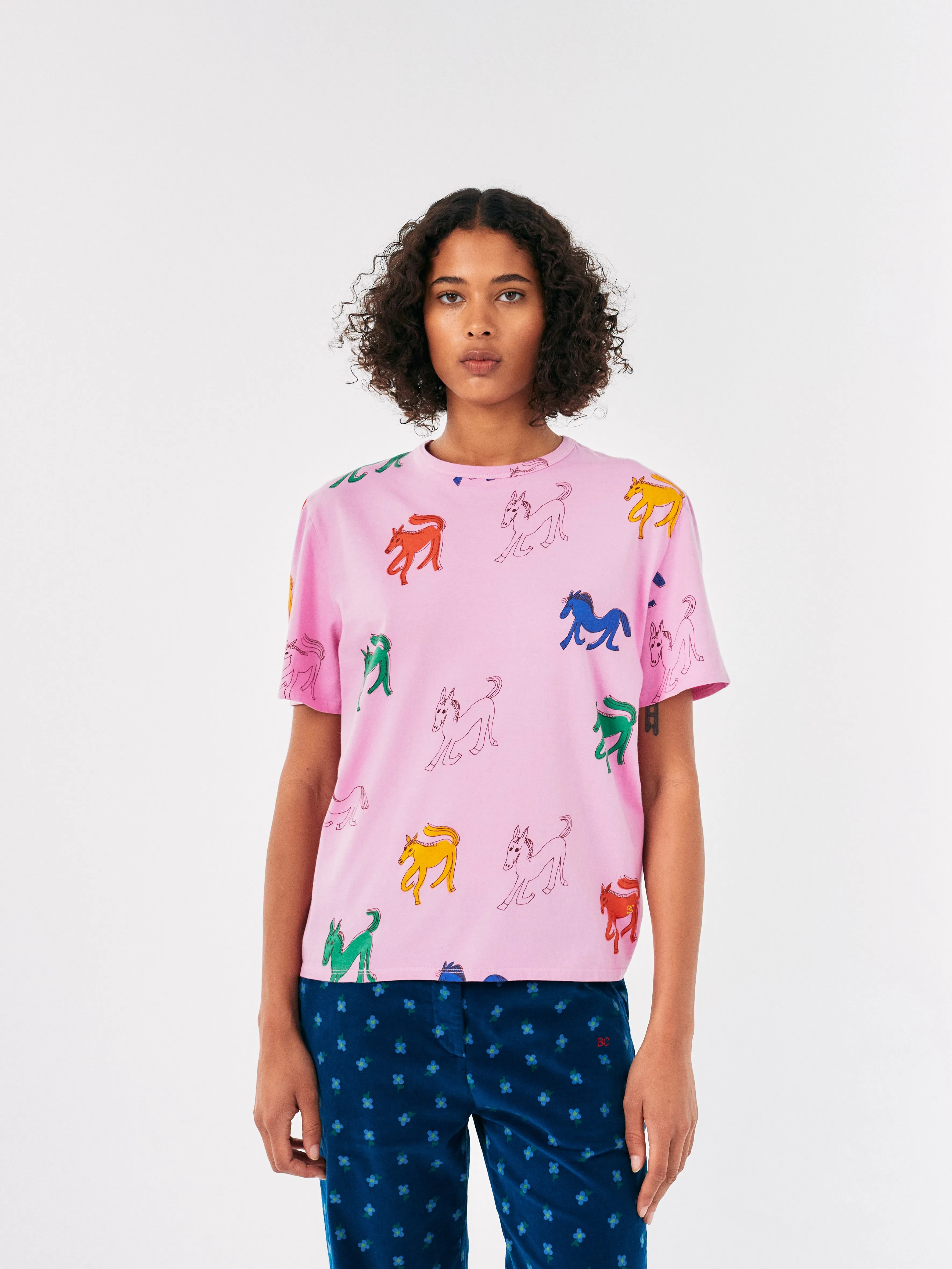 Bobo Choses Wonder Horse Printed T-Shirt Pink
