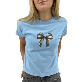 BOW (sort), BABY TEE - LYS BLÅ