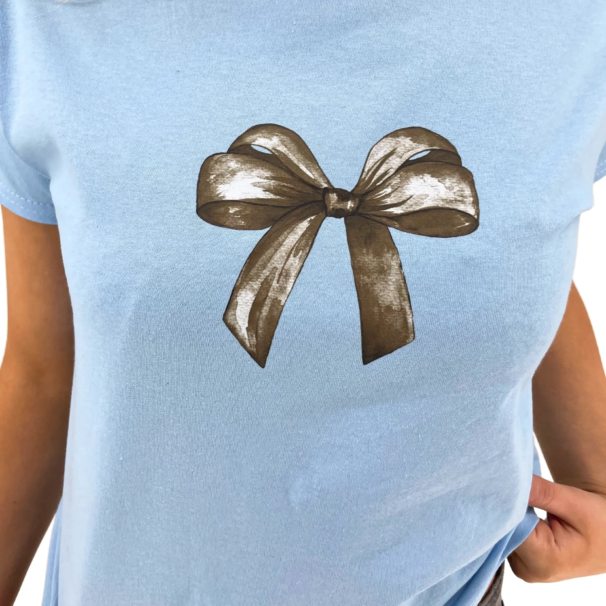 BOW (sort), BABY TEE - LYS BLÅ