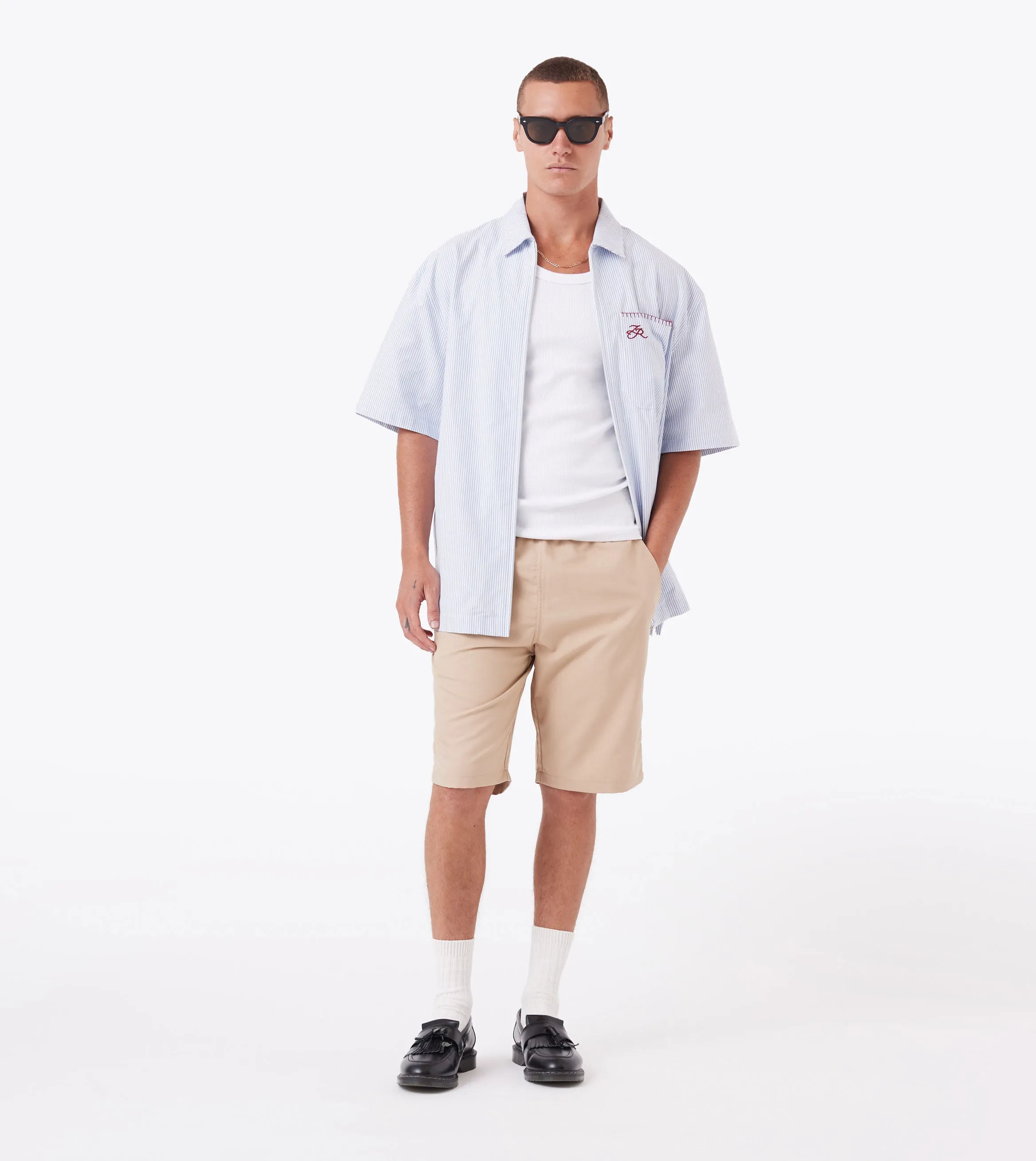 Boxy SS Overshirt Blue Stripe