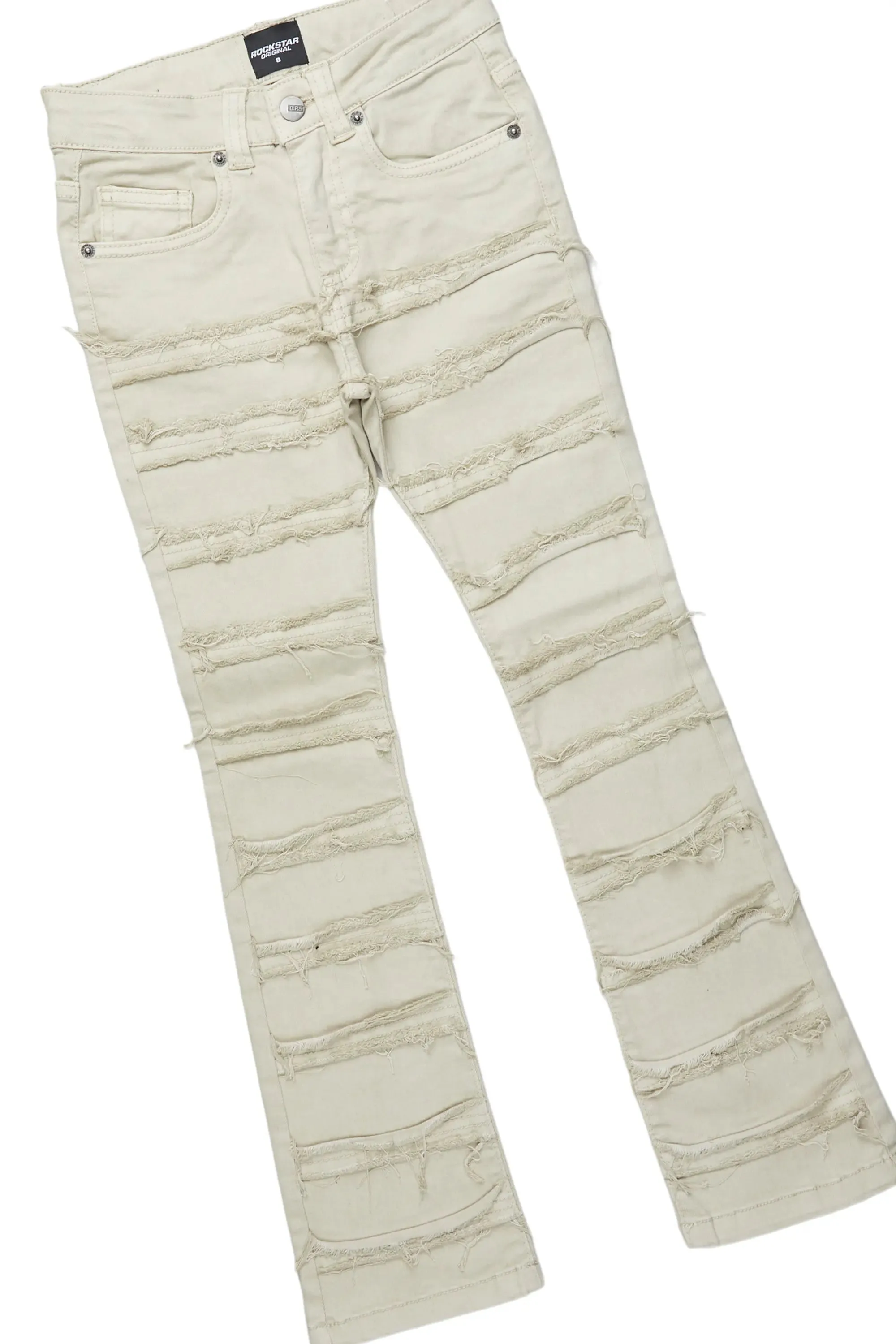 Boys Raam Red T-Shirt/Frayed Skinny Stacked Flare Jean Set