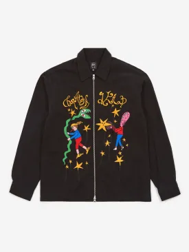 Brain Dead Starwalker Zip Front Shirt - Black