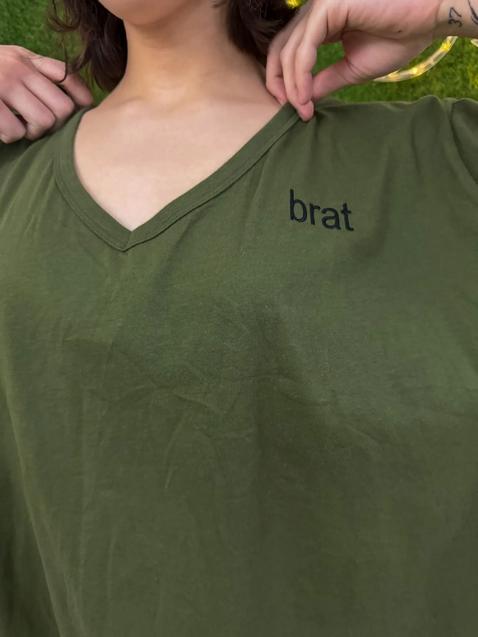 Brat Green V-Neck T-Shirt 4XL
