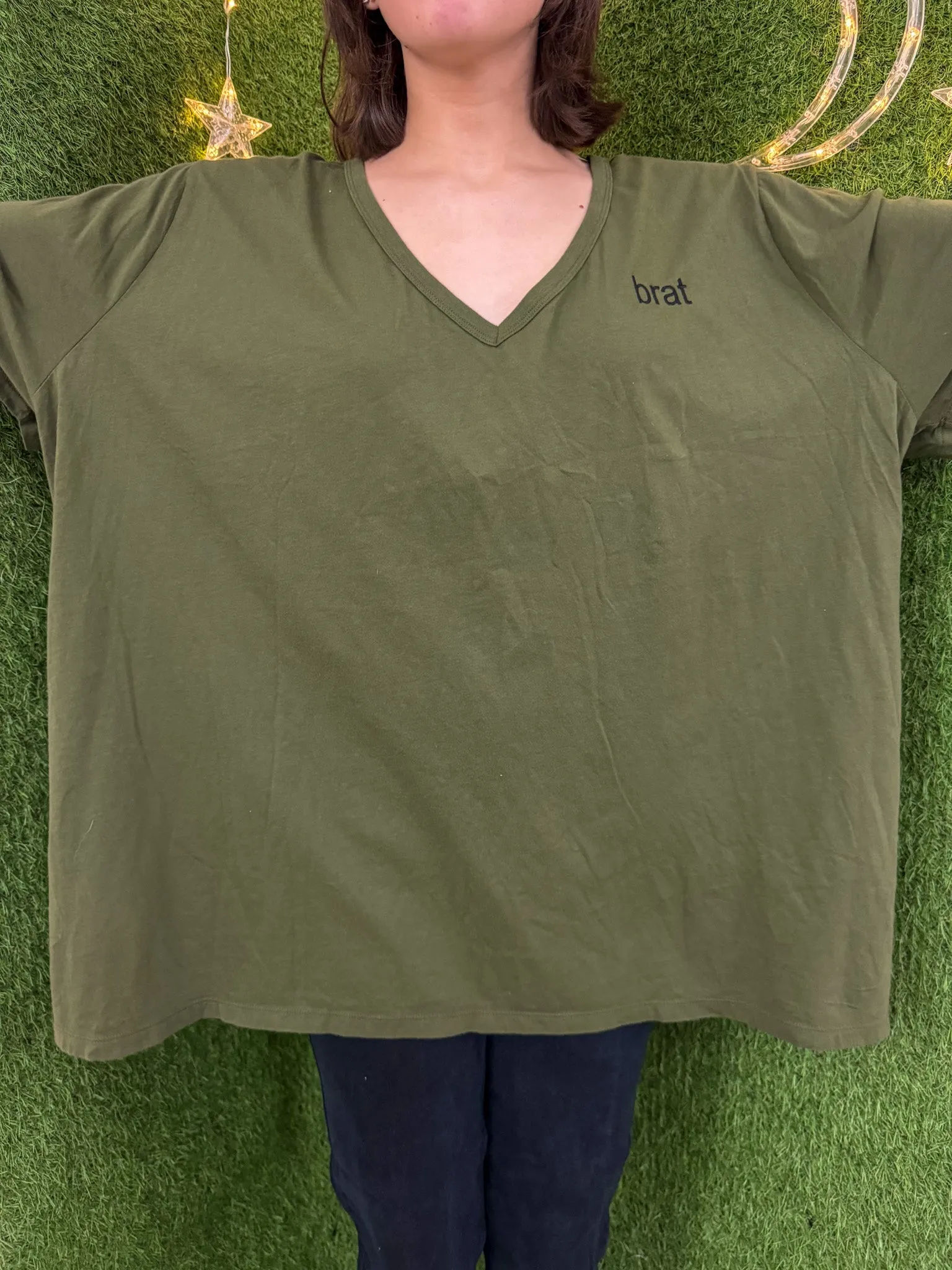 Brat Green V-Neck T-Shirt 4XL