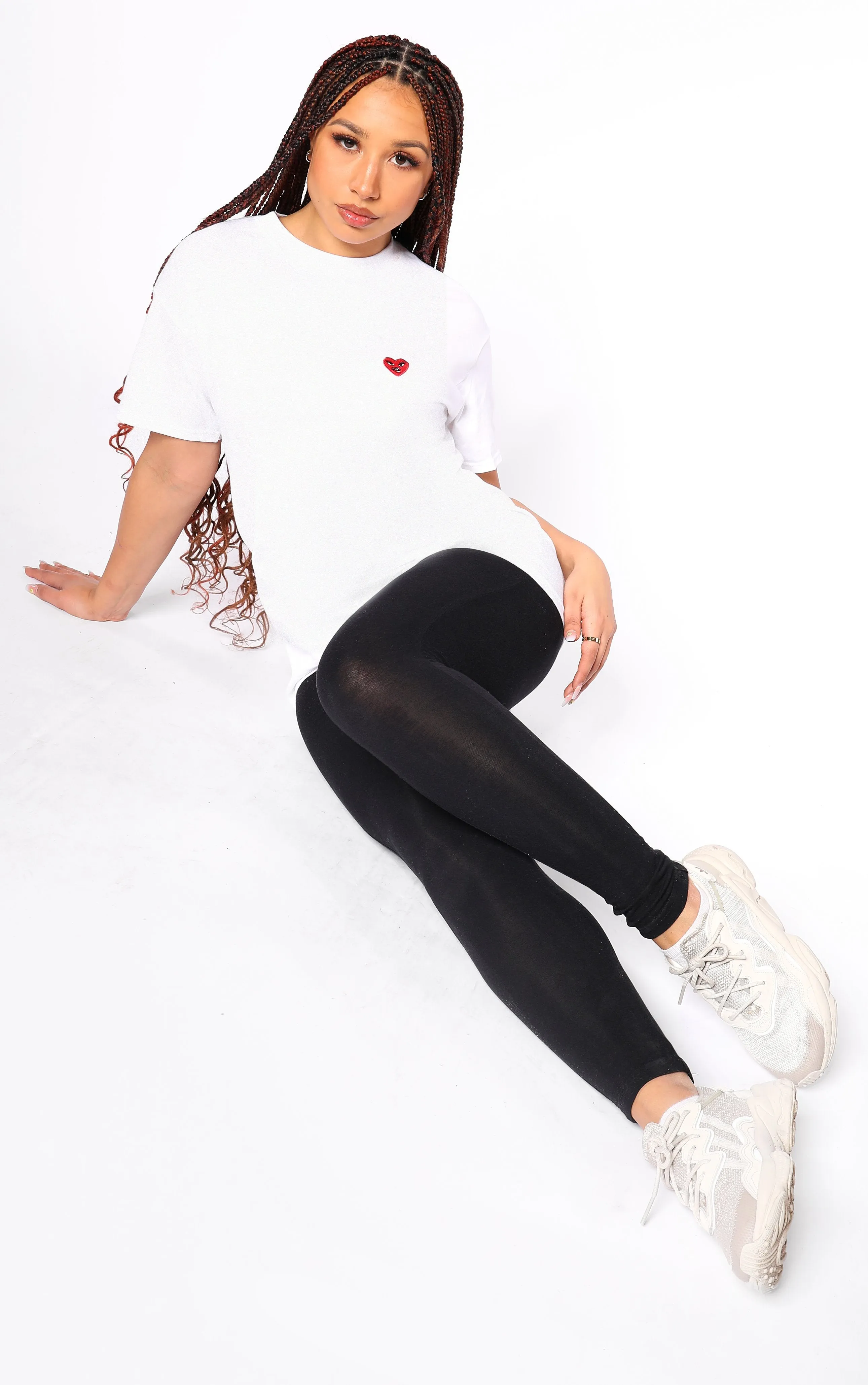 Broken Hearts Club Embroidered Heart White T-Shirt