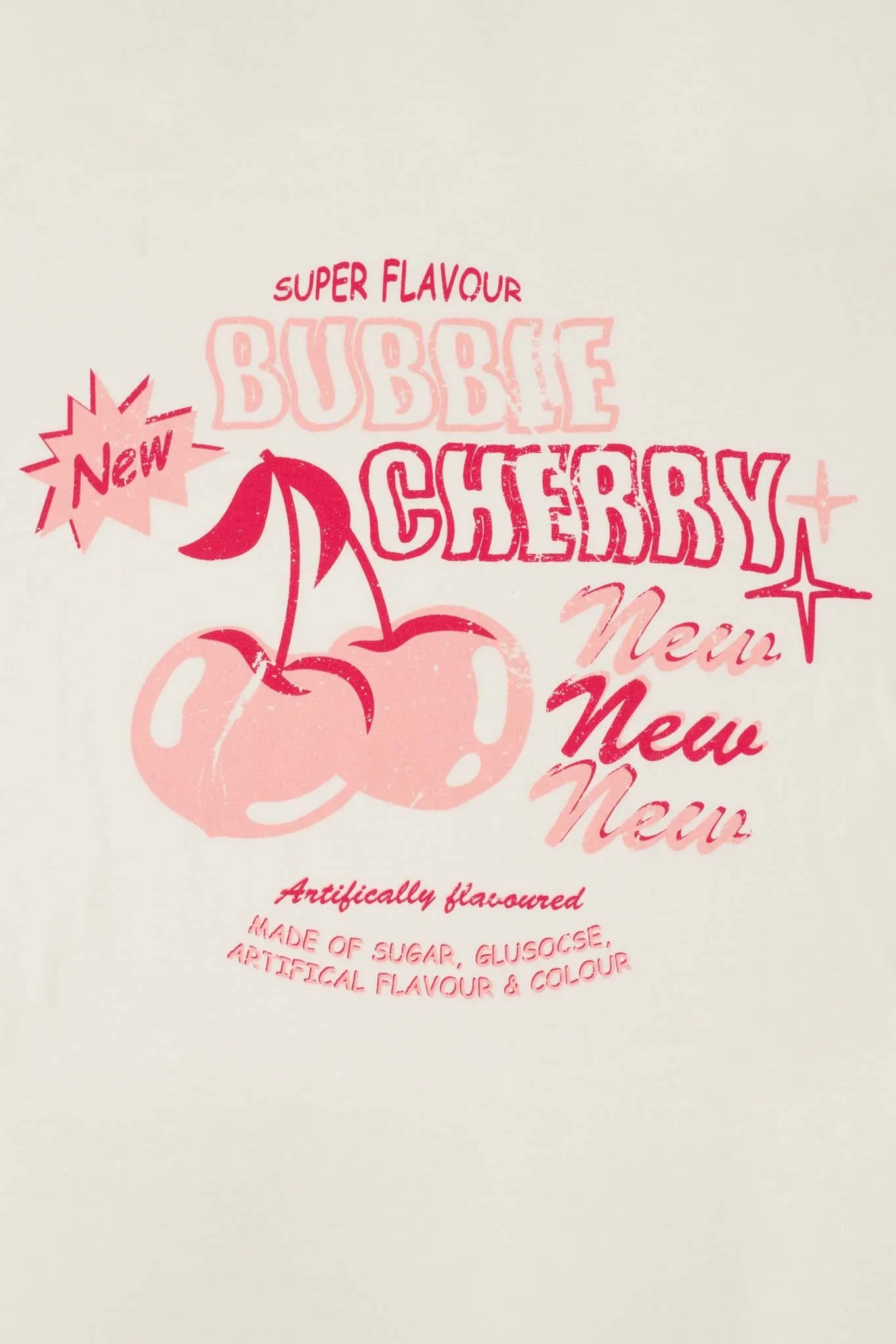 Bubble Cherry Distressed Oversize Graphic Tee