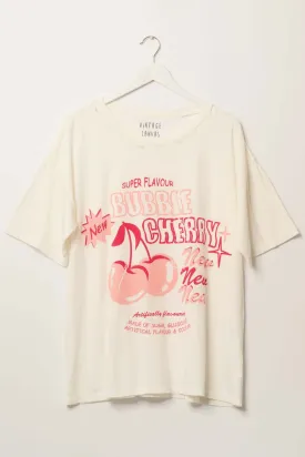 Bubble Cherry Distressed Oversize Graphic Tee