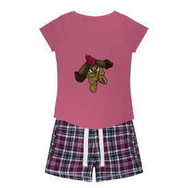 Bunyun Women's Sleepy Tee and Flannel Short