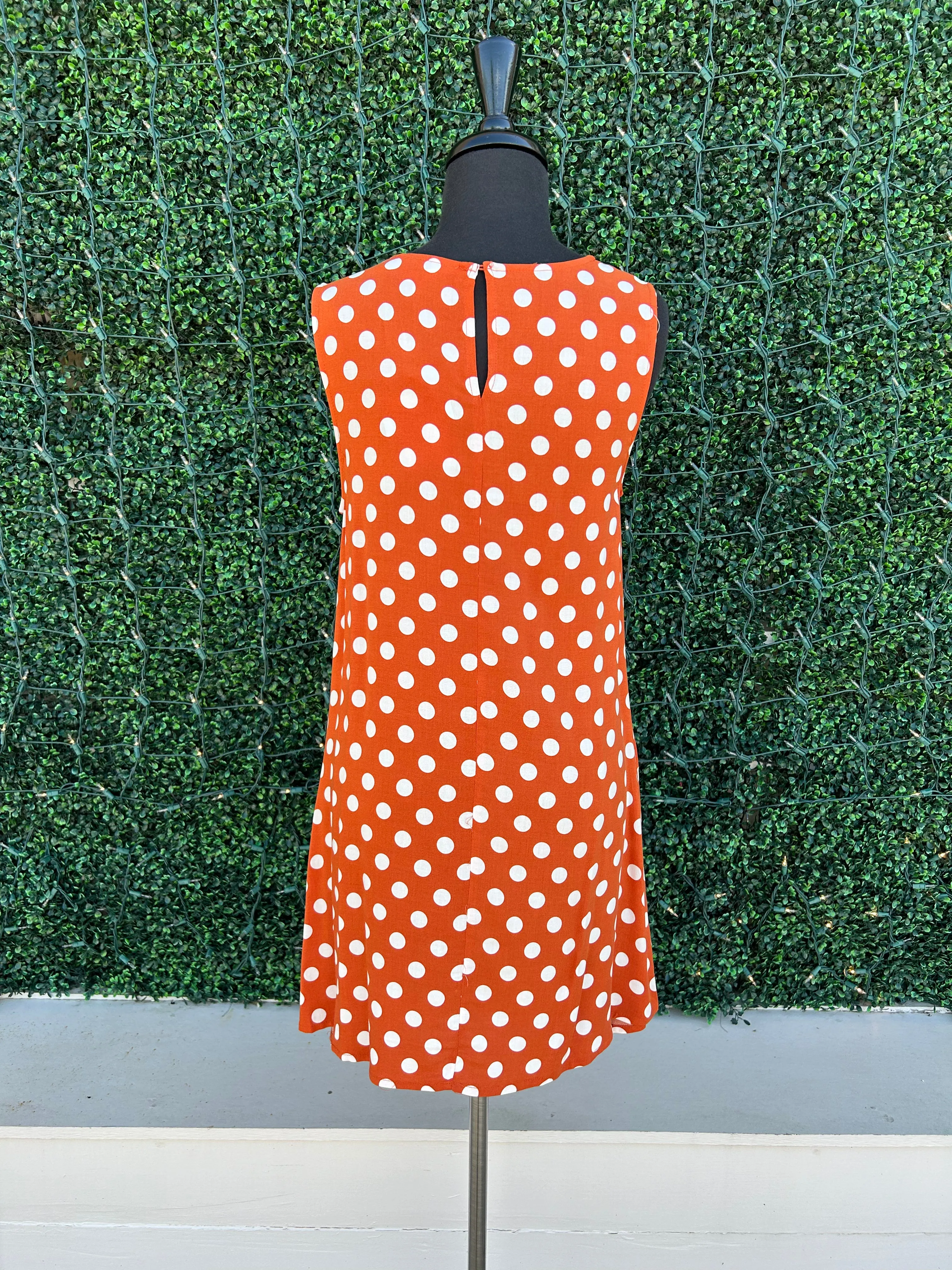 Burt Orange Polka Dot Dress