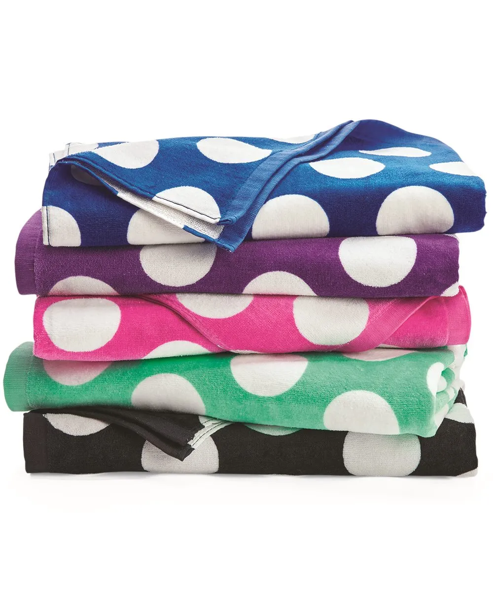 Carmel Towel Company Polka Dot Velour Beach Towel - C3060P