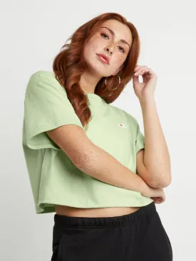 Champion Womens Heritage Cropped T-Shirt C Logo Mint To Be Green WL956 551260 AHEI