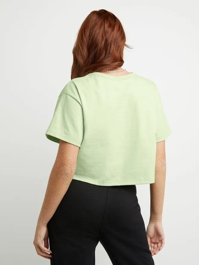 Champion Womens Heritage Cropped T-Shirt C Logo Mint To Be Green WL956 551260 AHEI