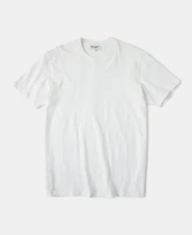 Classic Fit Loopwheel Slub Cotton T-Shirt - White