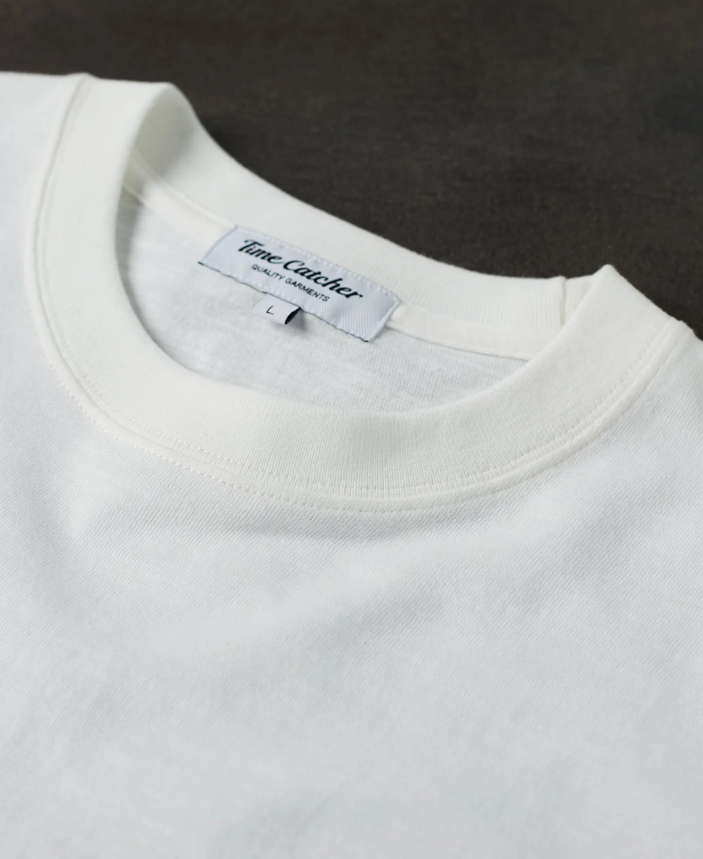 Classic Fit Loopwheel Slub Cotton T-Shirt - White