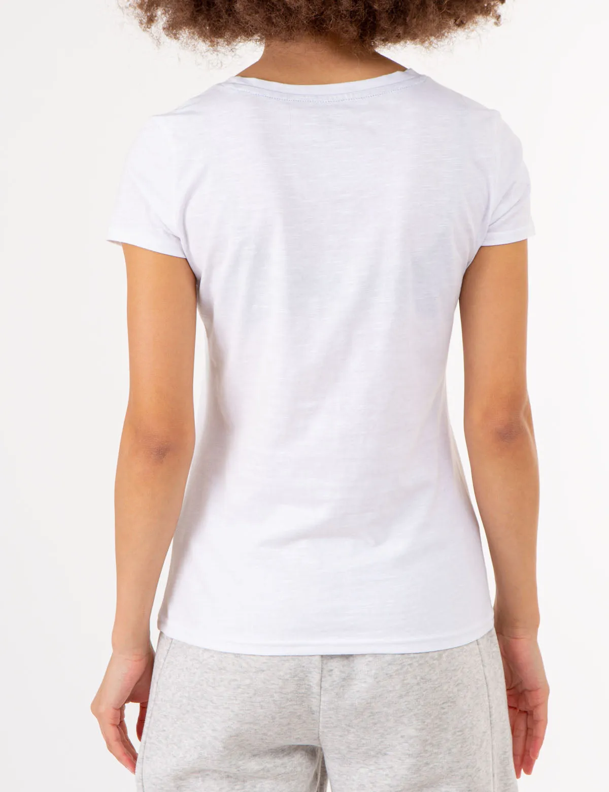 CREST PRINT SCOOP NECK T-SHIRT