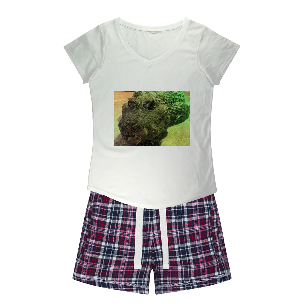 Crocodiles Women's Sleepy Tee and Flannel Short