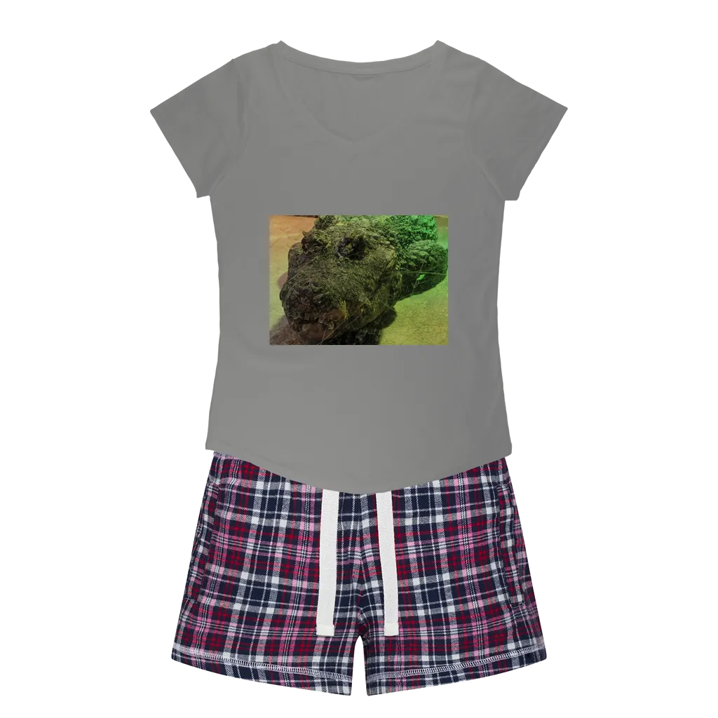 Crocodiles Women's Sleepy Tee and Flannel Short