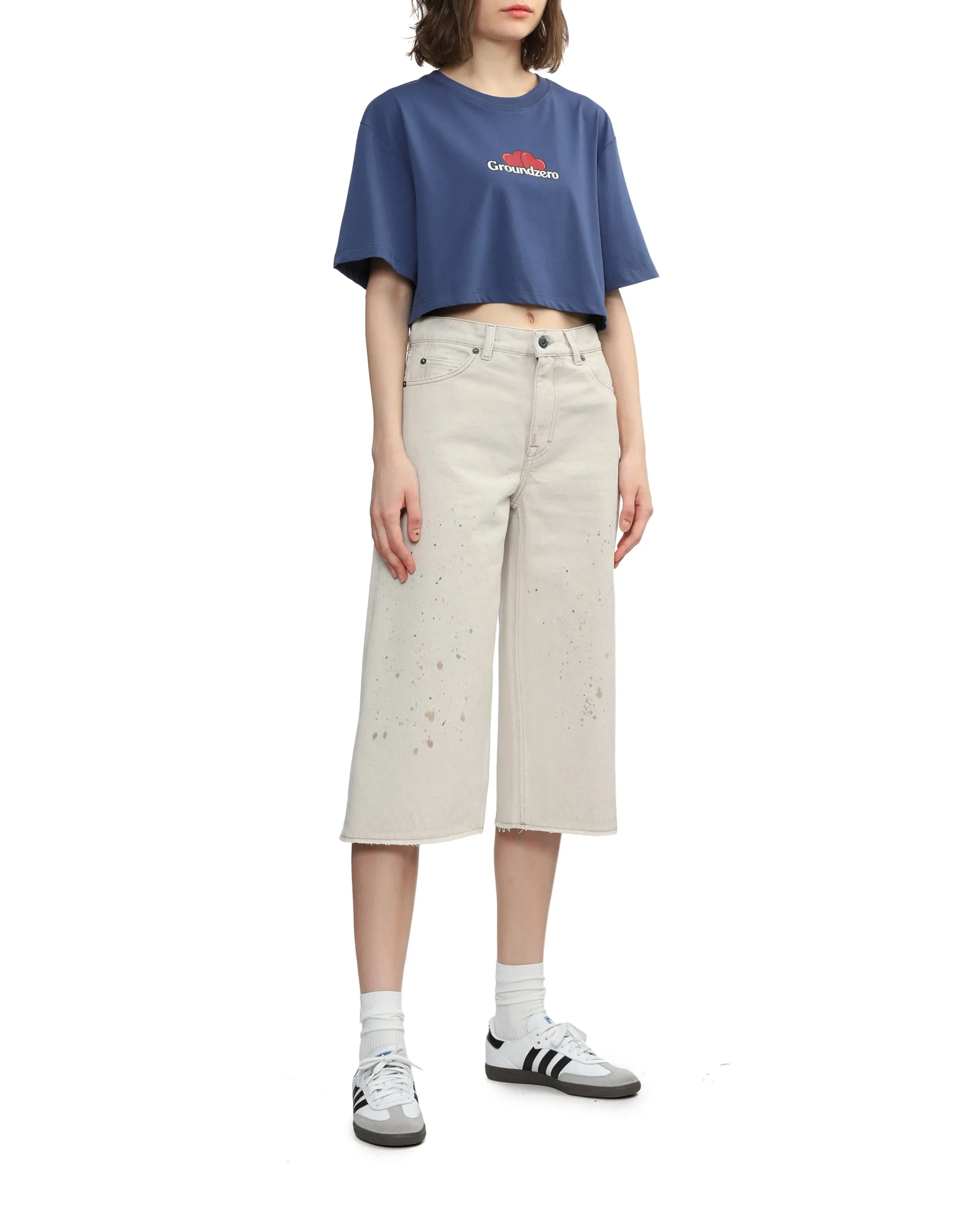 Cropped Logo-print T-shirt