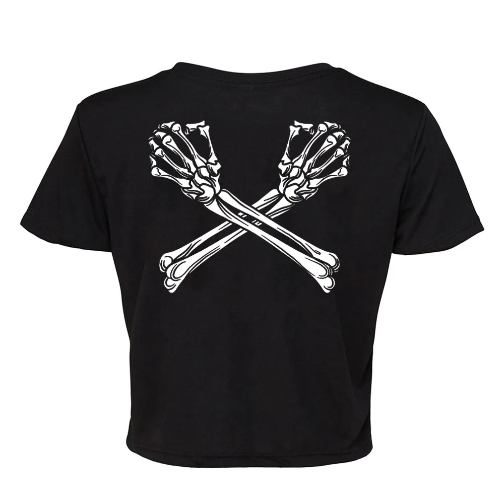 Crossbones Cropped Ladies T shirt