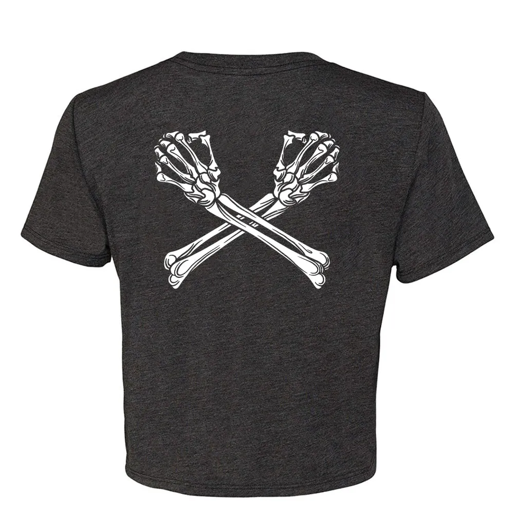 Crossbones Cropped Ladies T shirt