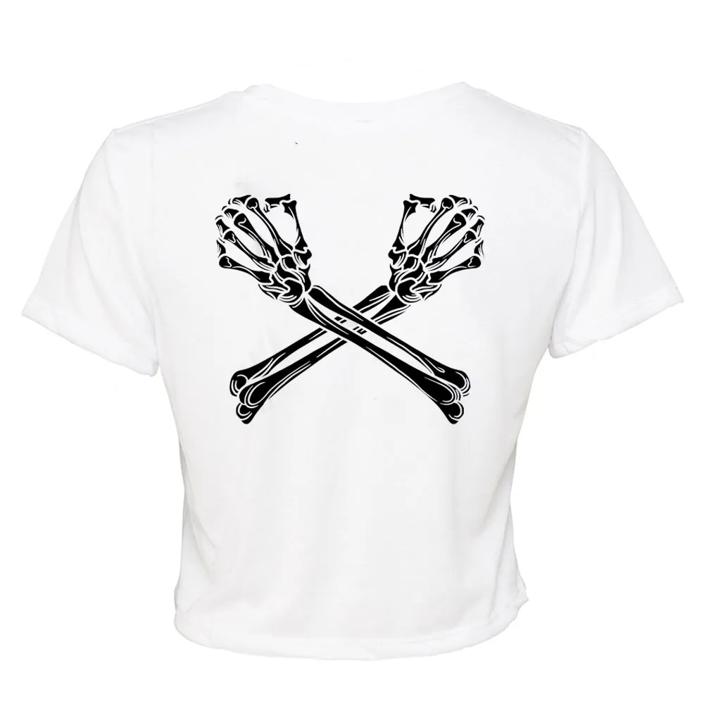 Crossbones Cropped Ladies T shirt