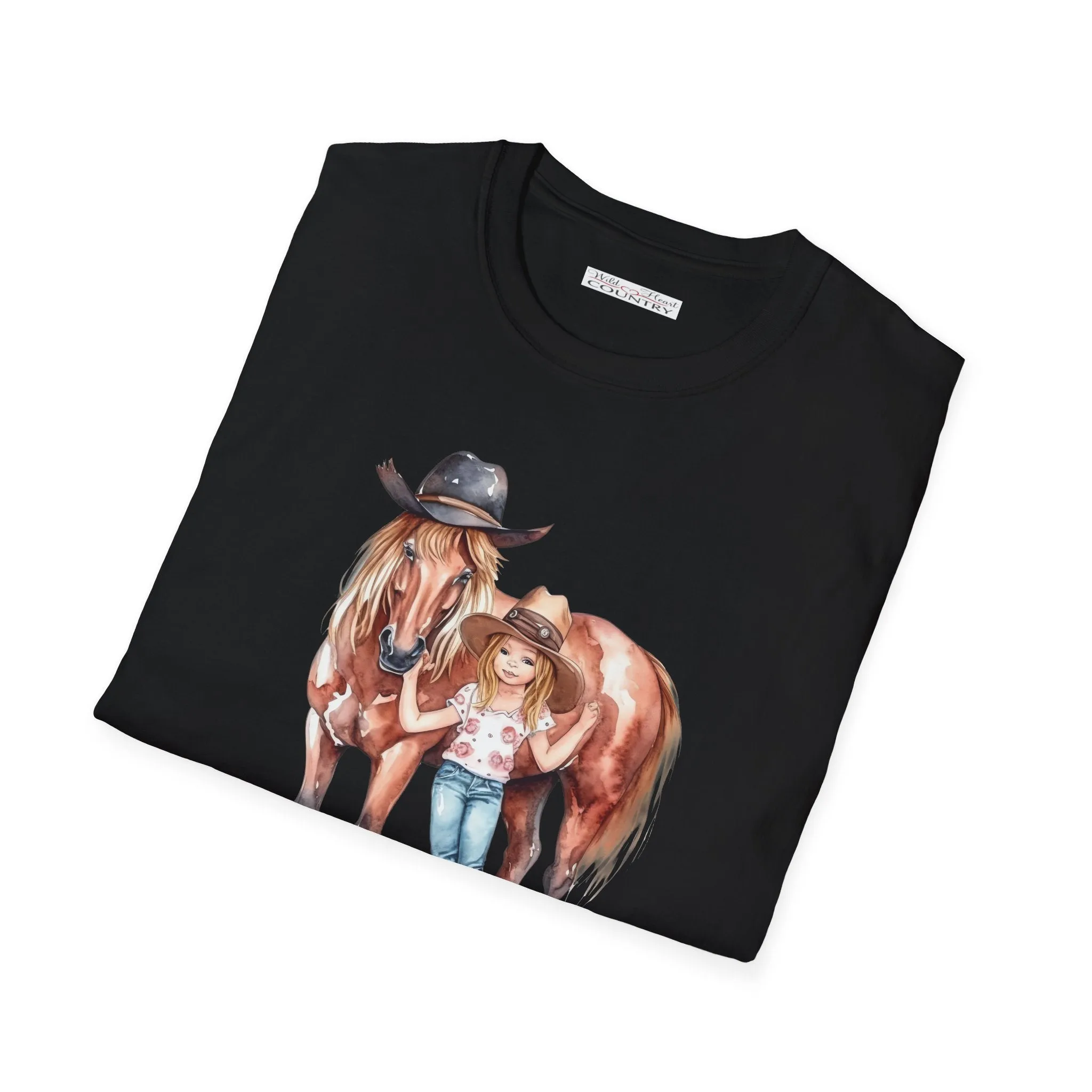 Cute Little Country Girl and her Pony T-Shirt, Cowgirl Shirt, Country T-Shirt, Casual T-Shirt, Western Tee