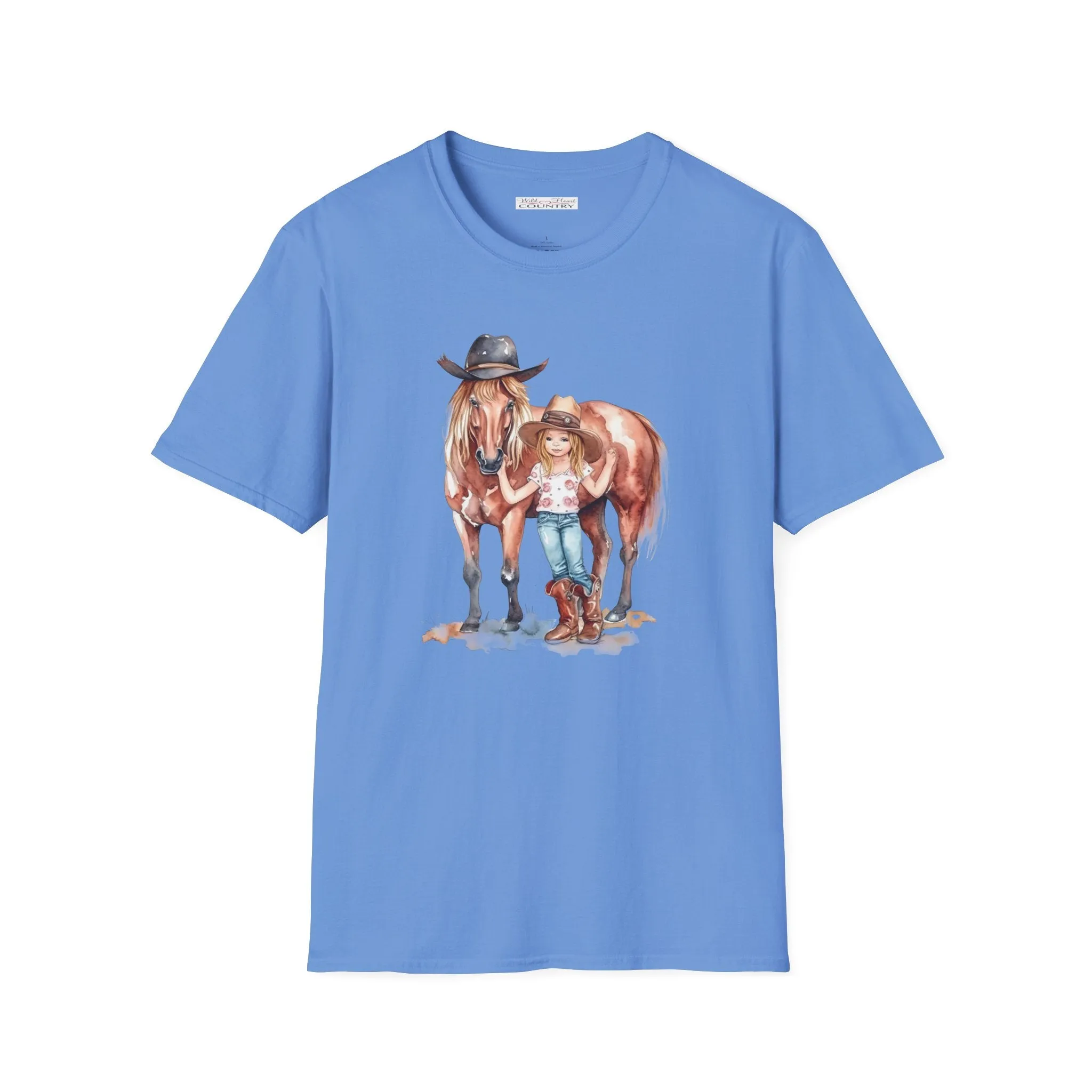 Cute Little Country Girl and her Pony T-Shirt, Cowgirl Shirt, Country T-Shirt, Casual T-Shirt, Western Tee