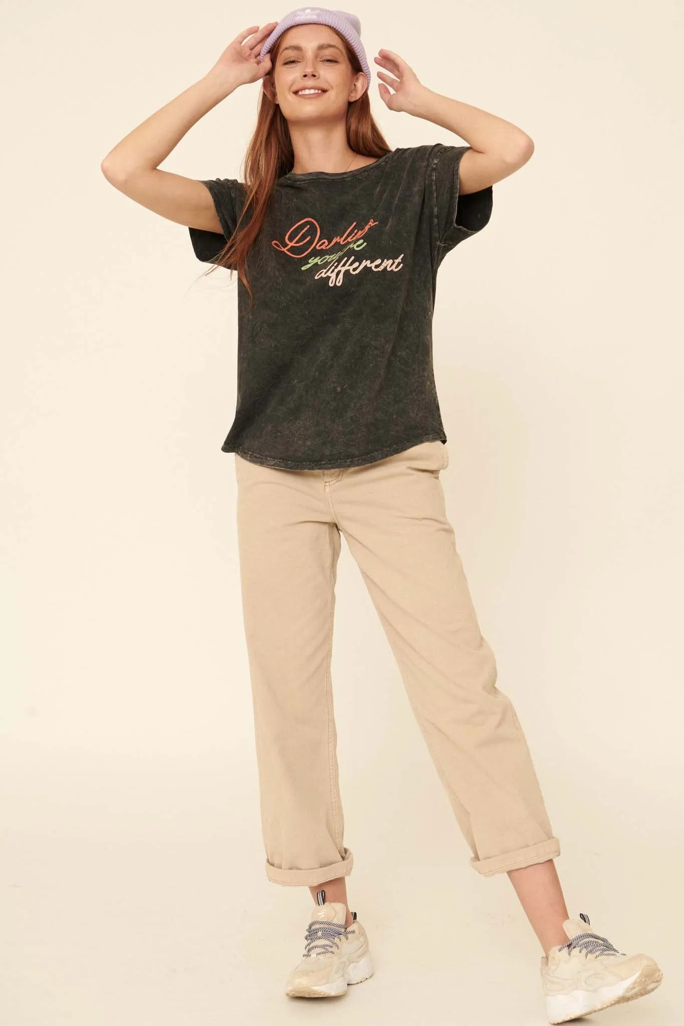 Vintage-Inspired Darling Youre Different Graphic Tee - Retro Style Tee for Unique Fashion