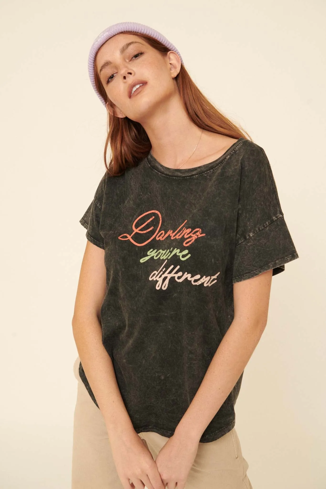 Vintage-Inspired Darling Youre Different Graphic Tee - Retro Style Tee for Unique Fashion