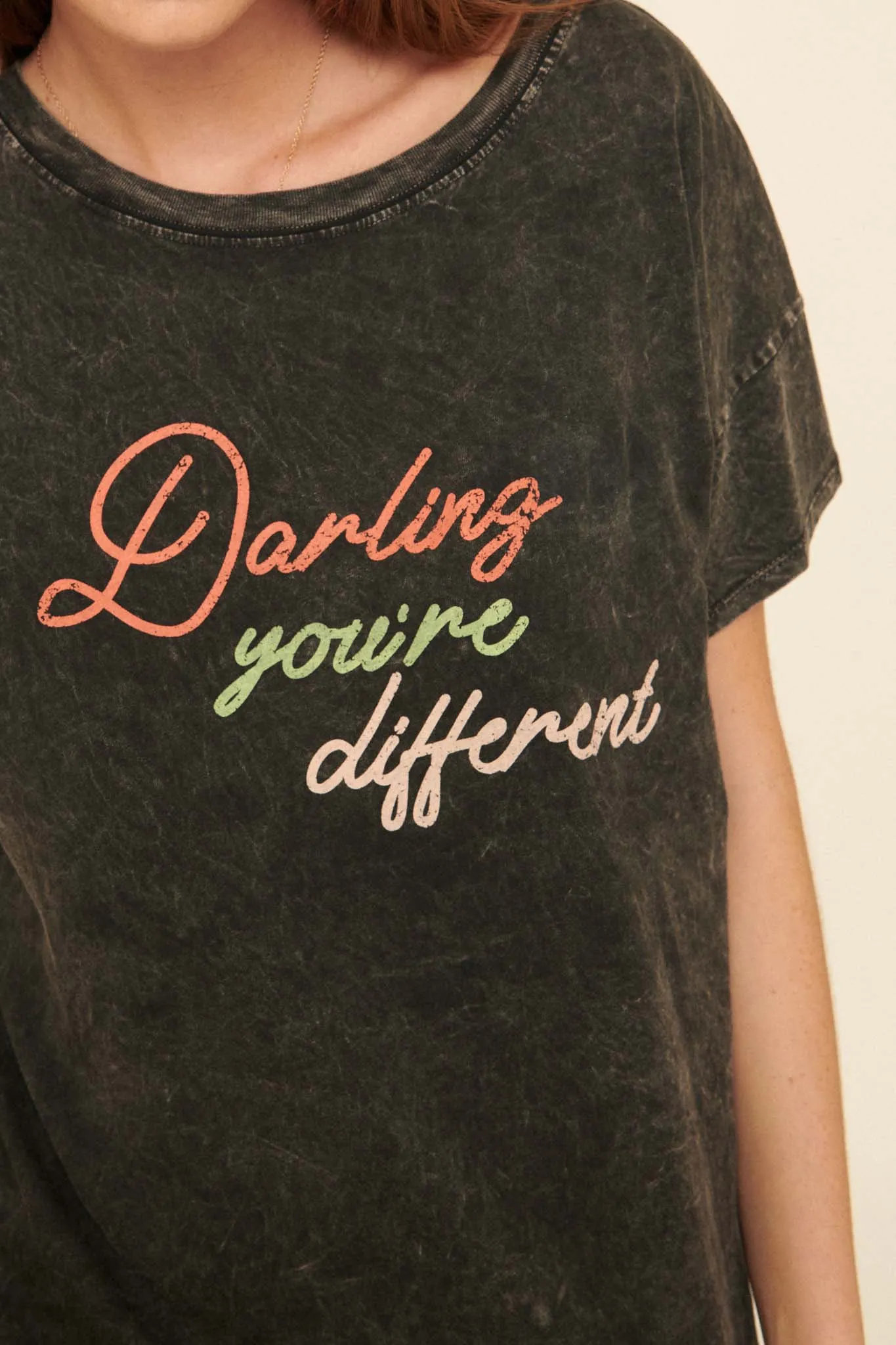 Vintage-Inspired Darling Youre Different Graphic Tee - Retro Style Tee for Unique Fashion