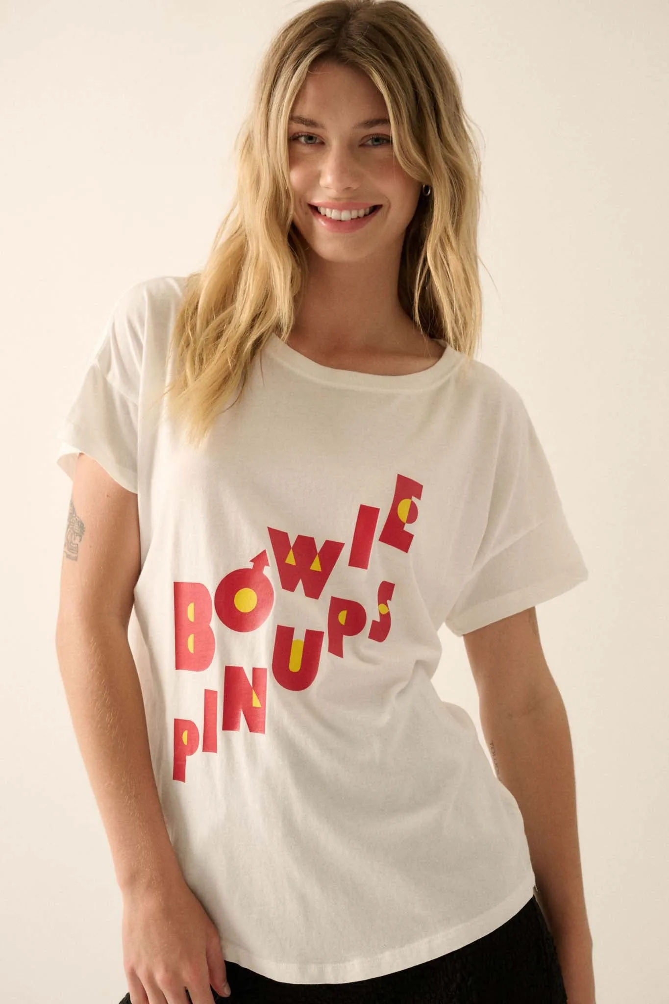David Bowie Pinups Garment-Wash Graphic Tee