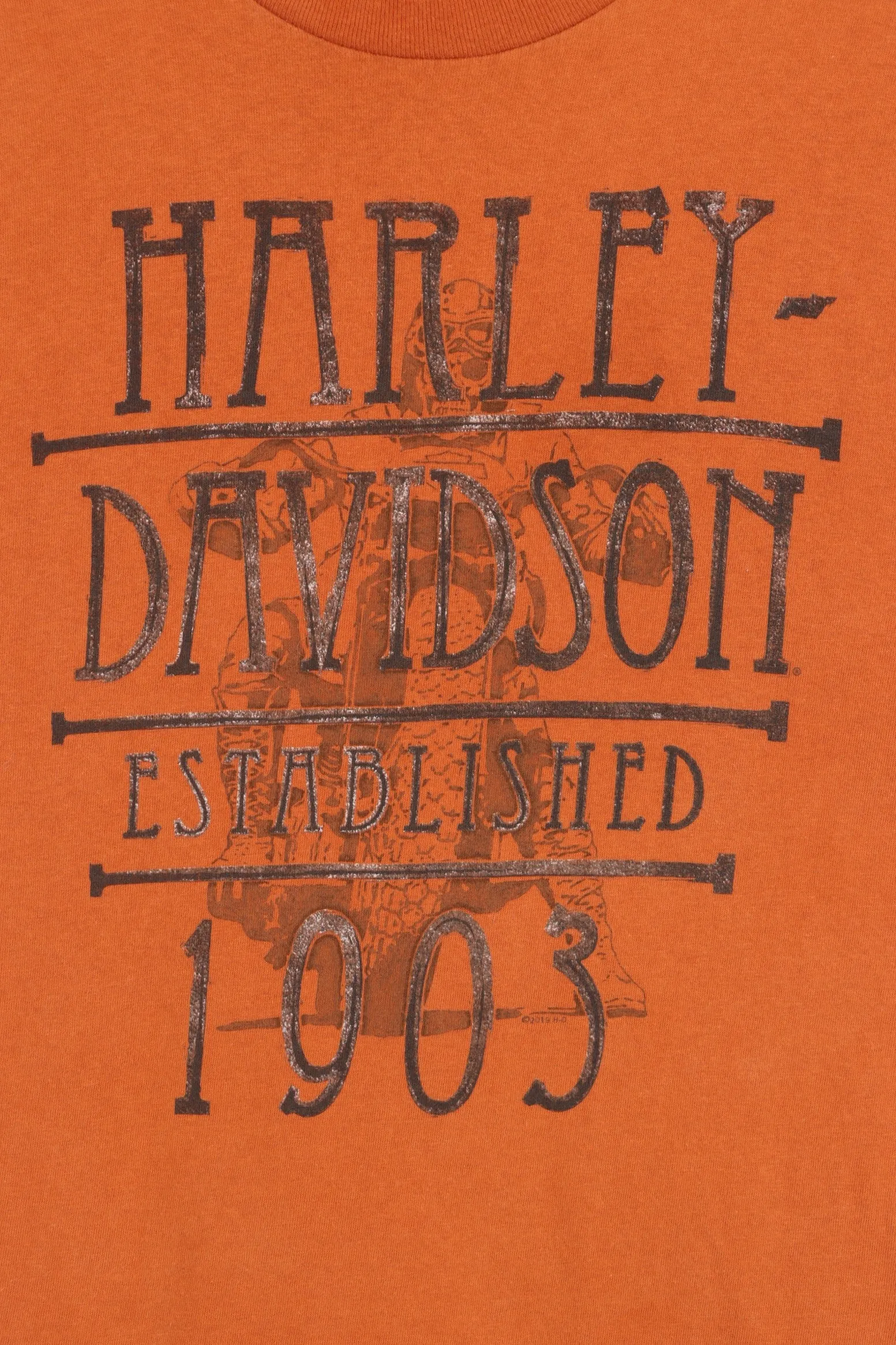 Deluxe HARLEY DAVIDSON Excavator Tractor Front Back T-Shirt USA Made (L)