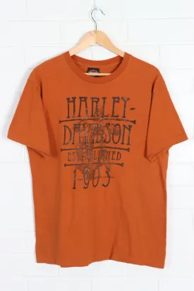 Deluxe HARLEY DAVIDSON Excavator Tractor Front Back T-Shirt USA Made (L)