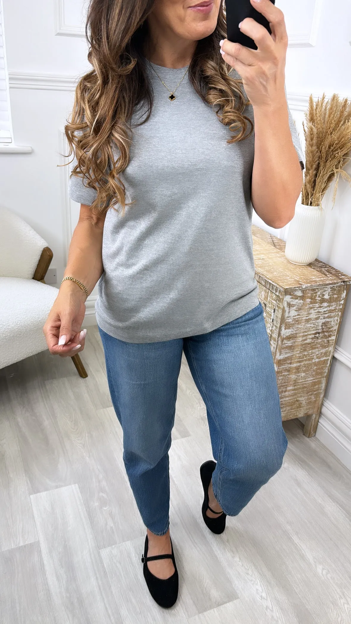 Demi Light Grey Basic T-Shirt