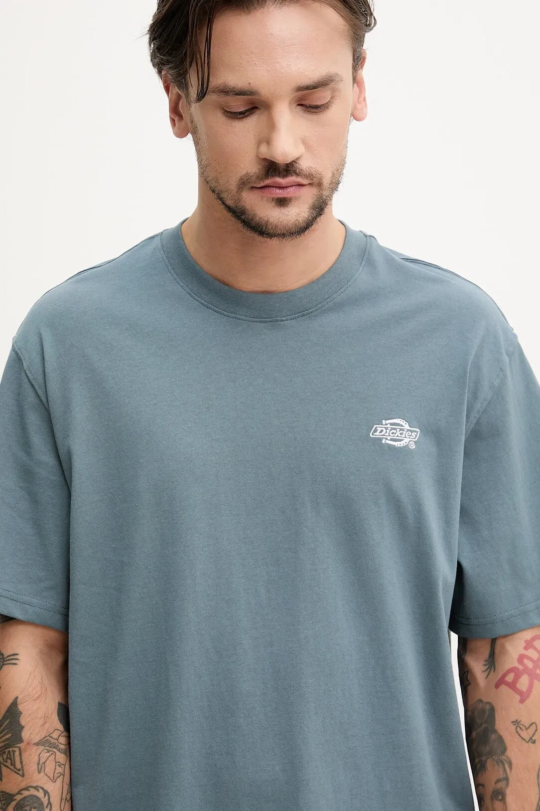 Dickies Men's Summerdale Short Sleeve T-Shirt Blue DK0A4YAIG701