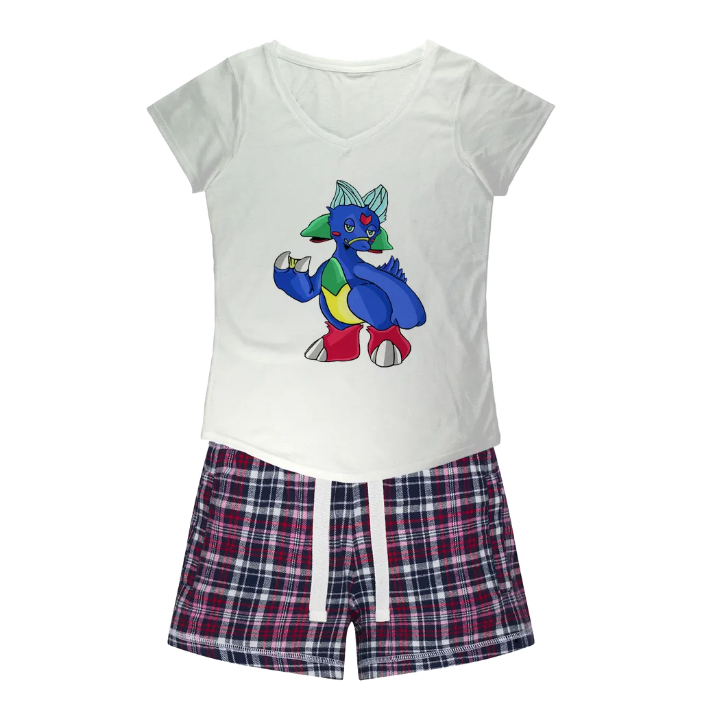 Duldi Women's Sleepy Tee and Flannel Short