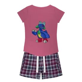 Duldi Women's Sleepy Tee and Flannel Short