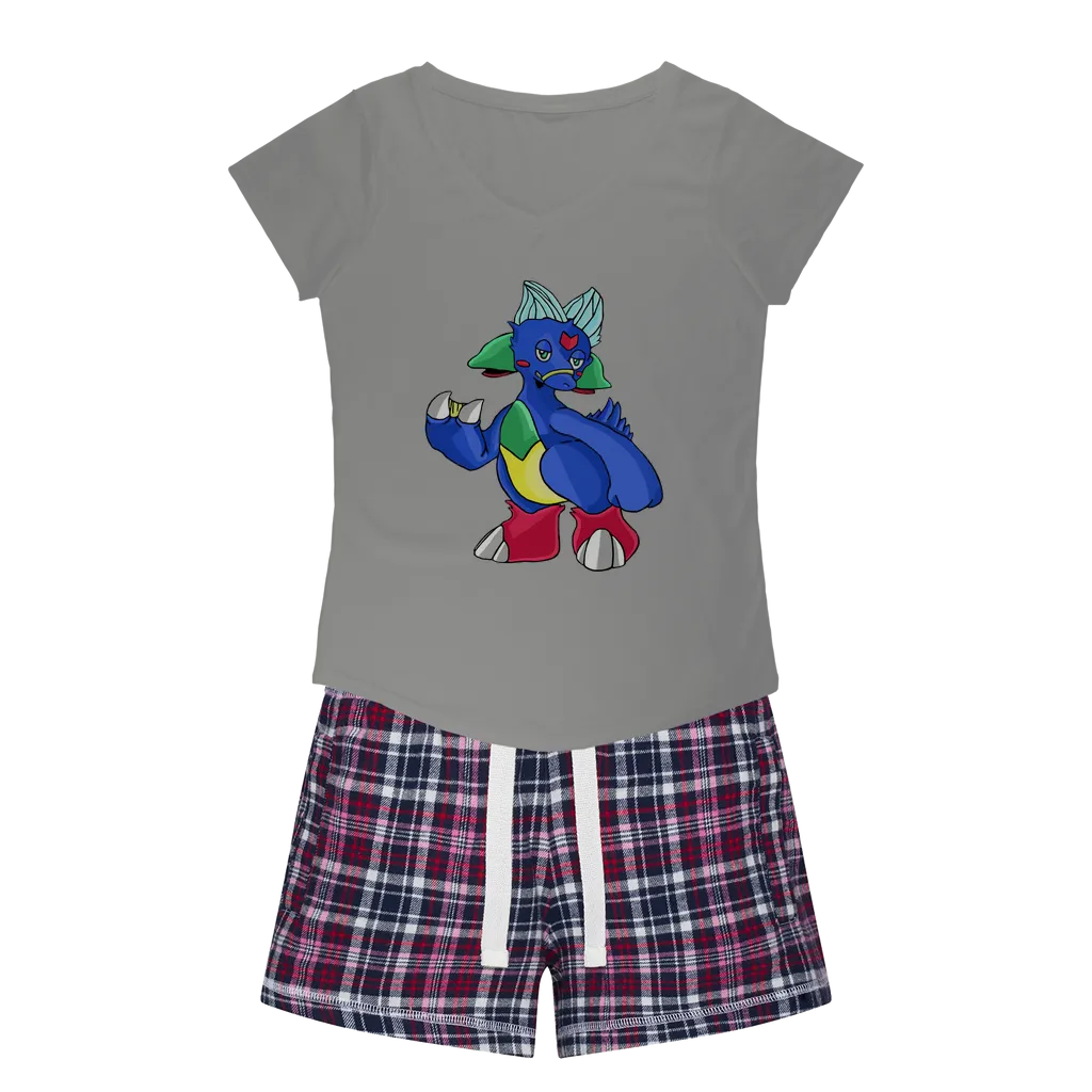 Duldi Women's Sleepy Tee and Flannel Short